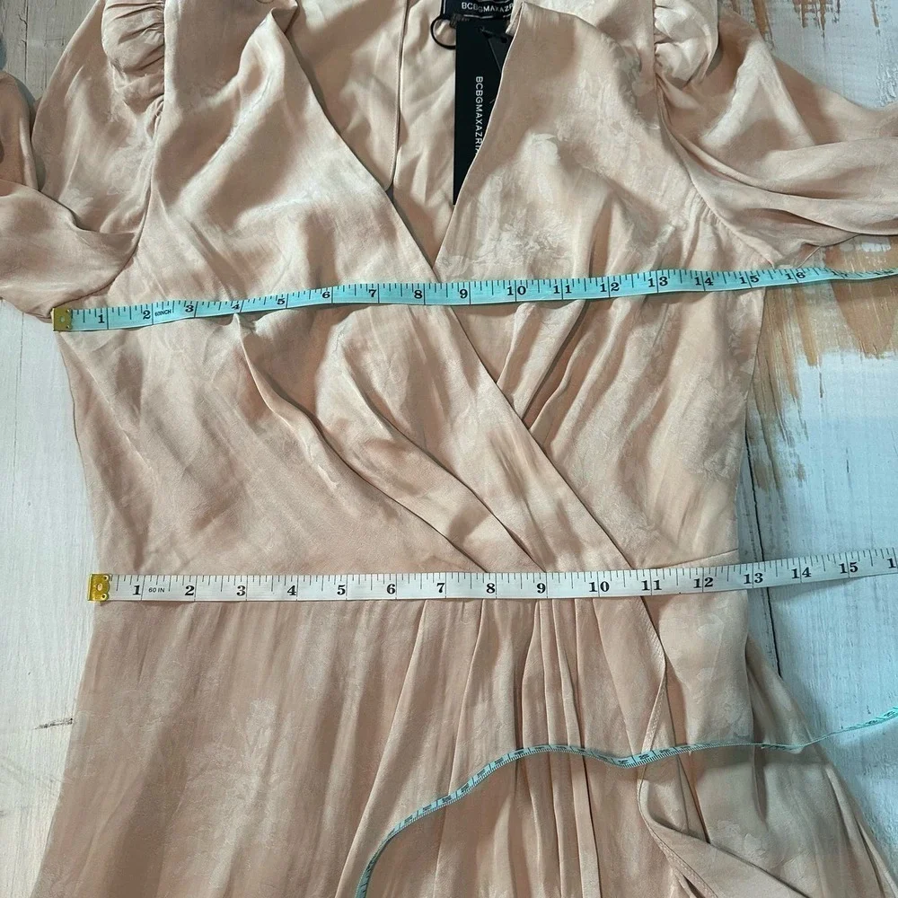 BCBGMAXAZRIA Faux Wrap Mini Floral Cocktail Party Dress Size US 2 - Picture 7 of 12